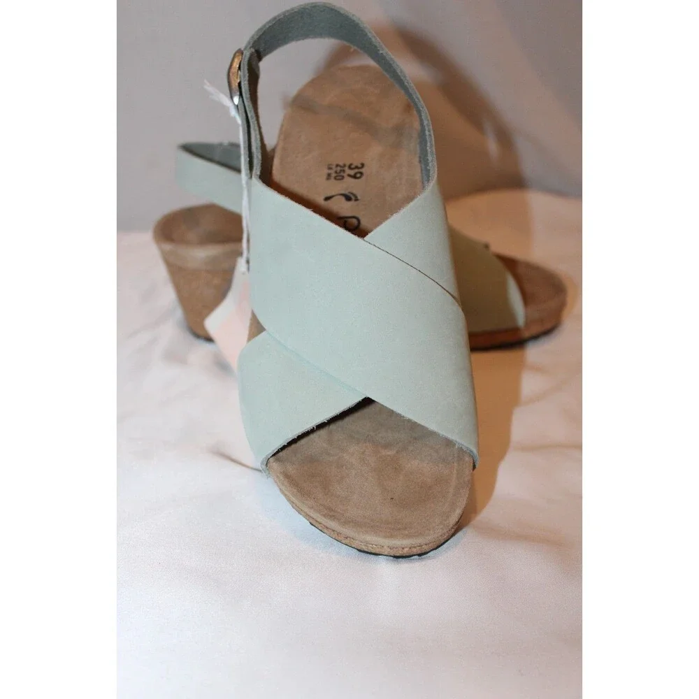 BIRKENSTOCK PAPILLIO SAMIRA NUBUCK LEATHER PURE SAGE GREEN EU 37 NARROW